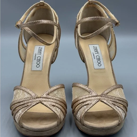 Jimmy Choo laced pattern D’Orsay high heels - size 37 - Picture 2 of 16